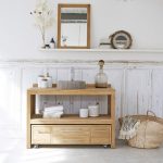 Meuble de salle de bains l.120 x H.85 x P.65 cm, teck, Layang