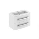 Meuble simple vasque l.81.2 x H.53.7 x P.47 cm, blanc, Perla