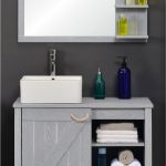 Meuble salle de bains 3 pièces l.85 x H.60 x P.50 cm, gris, Seaside