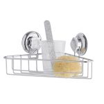 Etagère de bain / douche d'angle à ventouse, gris, Bestlock