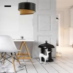 Suspension Vintage, E27, style industriel, plastique, noir/bois clair
