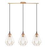 Suspension, e27 style industriel Byron D17.5 métal cuivre 3 x 60 W INSPIRE