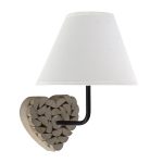 Applique, campagne coton bois naturel SEYNAVE Carlita 1 lumière(s)
