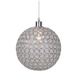 Suspension acrylique chrome LUCIDE Ayla 1 lumière(s) D.30 cm