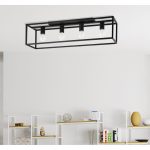 Plafonnier, vintage métal noir EGLO e27, ELDRICK, H200xL850, 4 x 60 W
