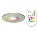 Kit 1 spot à encastrer salle de bains fixe Idual yda led intégrée INSPIRE acier