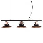 Suspension métal noir et cuivre SEYNAVE Mirano 3 lumière(s) D.20 cm
