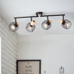 Rampe 4 spots, métal noir, BRILLIANT Giada