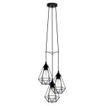 Suspension, e27 style industriel Byron D17.5 métal noir 3 x 60 W INSPIRE