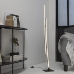 Lampadaire LED droit, design métal noir, INSPIRE Beryl
