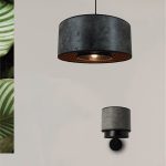 Suspension synthétique gris/noir METROPOLIGHT Club 1 lumière(s) D.38 cm