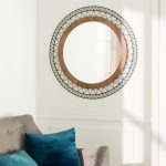 Miroir rond Manam, brun diam.80 cm