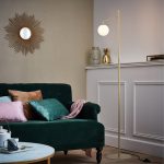 Lampadaire droit, chic, métal laiton, INSPIRE Triton