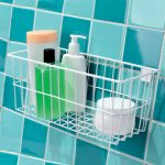 Panier de bain / douche à coller 35 x 15 cm, gris