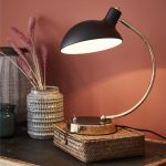 Lampe de bureau, e14 à poser noir Nevio