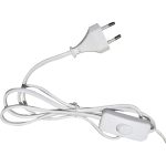 Cordon et interrupteur TIBELEC, plastique, blanc 500 W