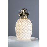 Lampe de salon, chic, porcelaine blanc/doré, MATHIAS Ananas