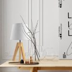 Lampe, charme romantique, bois blanc, SEYNAVE Nolan S