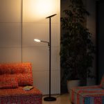 Lampadaire avec liseuse LED Nenufar, H.180 cm, 19 W