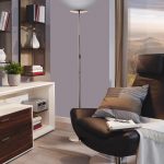 Lampadaire droit, classique chic acier chromée brillantchromée mat, E