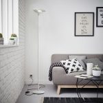 Lampadaire droit, essentiel métal blanc, BRILLIANT Guernesey