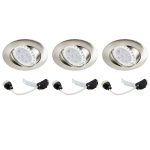 Kit 3 spots à encastrer Clane36 orientable led INSPIRE GU10 acier