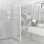 Sticker paroi de douche 100x100cm Disque gris, PLAGE