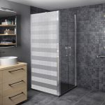 Sticker paroi de douche 100x200cm Benalda gris, PLAGE