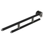 Barre de sécurité à fixer relevable, acier galvanisé, L.61.5 cm, noir Barre raba