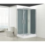 Cabine de douche L.120 x l.90 cm, verre transparent, Quad