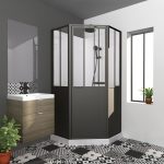 Cabine de douche 1/4 de cercle L.100 x l.100 cm, Artelo
