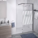 Sticker paroi de douche 100x100cm Oblique grise, PLAGE