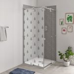 Sticker paroi de douche 100x200cm Ruissellement gris, PLAGE