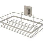 Etagère de bain / douche à ventouse, satin, Rectangle bestlock palladium