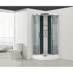 Cabine de douche L.90 x l.90 cm, verre sérigraphié, Quad