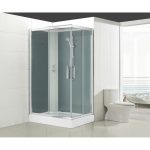 Cabine de douche L.120 x l.90 cm, verre transparent, Quad