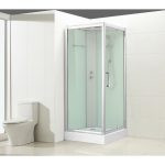 Cabine de douche L.90 x l.90 cm, verre transparent, Quad