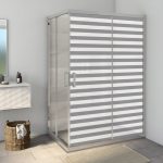 Sticker paroi de douche 100x200cm Petite marinière anthracite, PLAGE