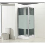 Cabine de douche L.90 x l.90 cm, verre sérigraphié, Quad