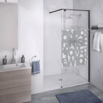Sticker paroi de douche 100x100cm City gris, PLAGE