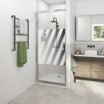 Sticker paroi de douche 100x100cm Oblique noire, PLAGE