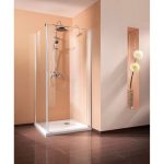 Porte de douche, angle carré, L.90 cm x l.90 cm, transparent, Fara5