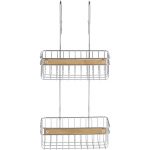 Etagère de bain / douche à suspendre, chromé/marron, Zebro