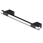 Barre d'appui à fixer, acier inoxydable, noir/chrome, L.45 cm
