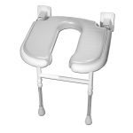 Siège de bain, rembourre en u gris inox