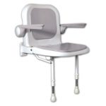 Siège de bain, rembourre large u gris inox