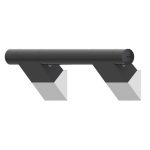Barre d'appui 30cm noire inox