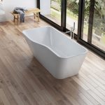 Baignoire îlot asymétrique L.170x l.82 cm blanc Kalee