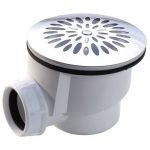 Bonde pour receveur de douche à grille inox, Diam.90 mm, 0205075, NICOLL