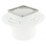 Siphon PVC + cadre et grille 10 x 10, sortie verticale , NICOLL